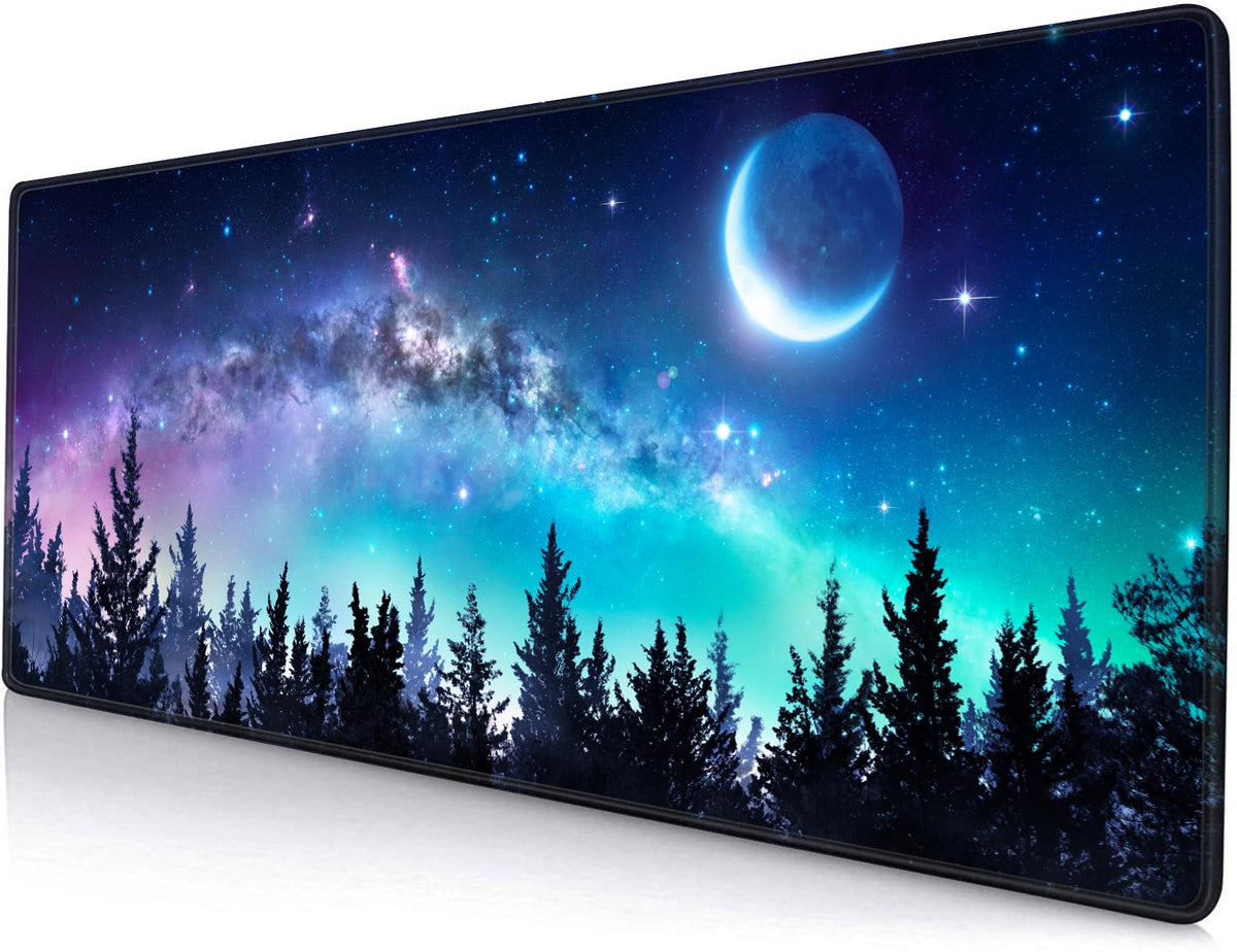 Gaming Mouse Pad, Large Non-Slip Rubber Base Mousepad, Keyboard Mouse Mat, Desk Pad with Stitched Edges, 31.5x11.8inch, Dazzling Galaxy - Flex Gamingproduct_type