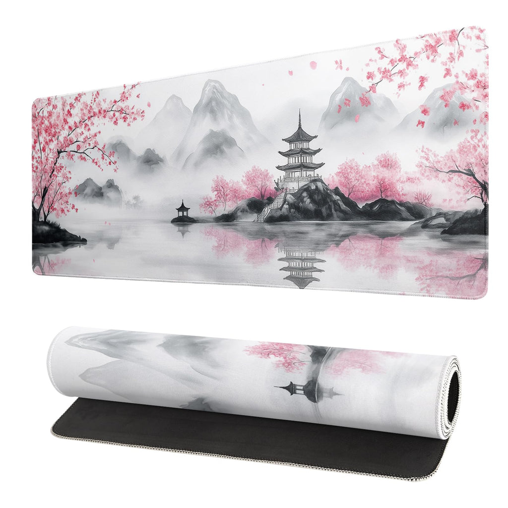 White Ukiyo-e Style Sports Car Large Gaming Mouse Pad Desktop Mat 31.5x11.8 Inch - Non-Slip Rubber Base - for Gamers - Perfect for Gamers & PC Enthusiasts - Flex Gamingproduct_type