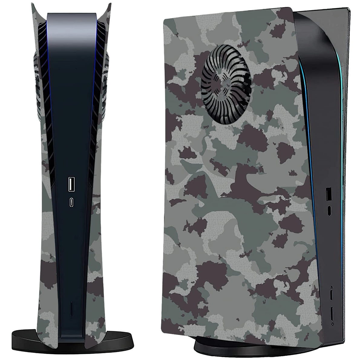 Digital Edition Faceplate Cover Shell with Cooling Vents for PS5 Console Face Plate, Accessories Compatible with PlayStation 5 Protective Replacement Panels (Gray Camouflage) - Flex Gamingproduct_type