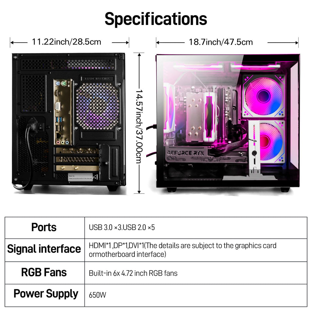Gaming Desktop PC – Ryzen 5 4500, GeForce RTX 3050, 16GB DDR4 RAM, 512GB NVMe SSD, WiFi 6 – Desktop for Gaming, Streaming, School, Home Office & Everyday Use - Flex Gamingproduct_type
