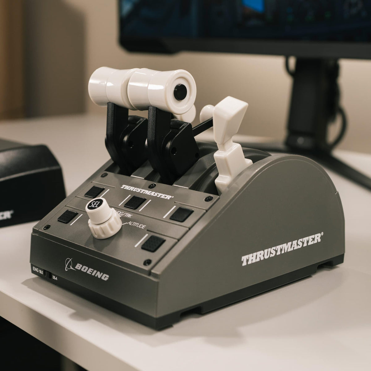 Thrustmaster TCA Yoke Boeing Edition Flight Sim Controller - XBOX & PC | 787 Dreamliner 1:1 replica, pendular motion, 8.3-in travel, all-metal build, 18 action buttons, adjustable spring tension - Flex Gamingproduct_type