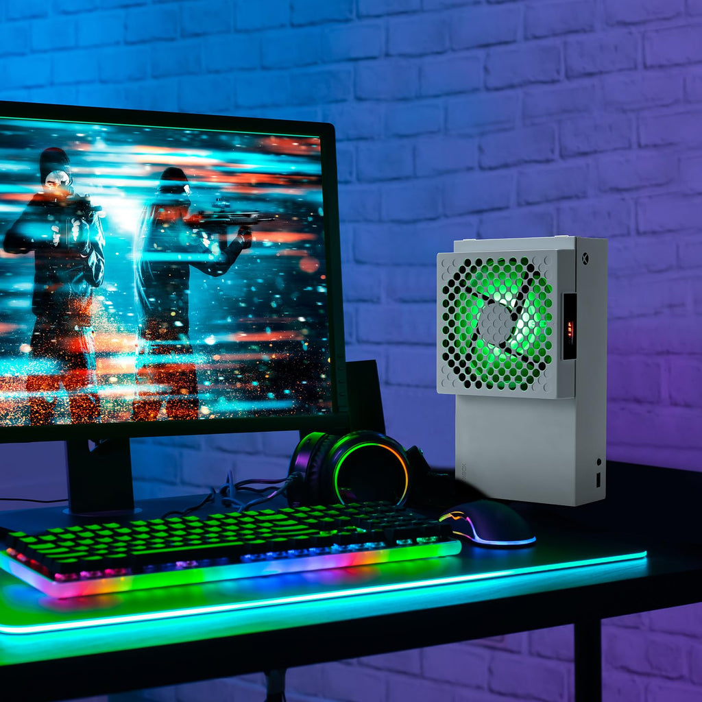 DEPGI Cooling Fan for Xbox Series x, Featuring Automatic Fan Speed Adjustment Based on Temperature, LED Display Screen, Low Noise, Easy Installation, 3 speeds, with RGB LED - Flex Gamingproduct_type