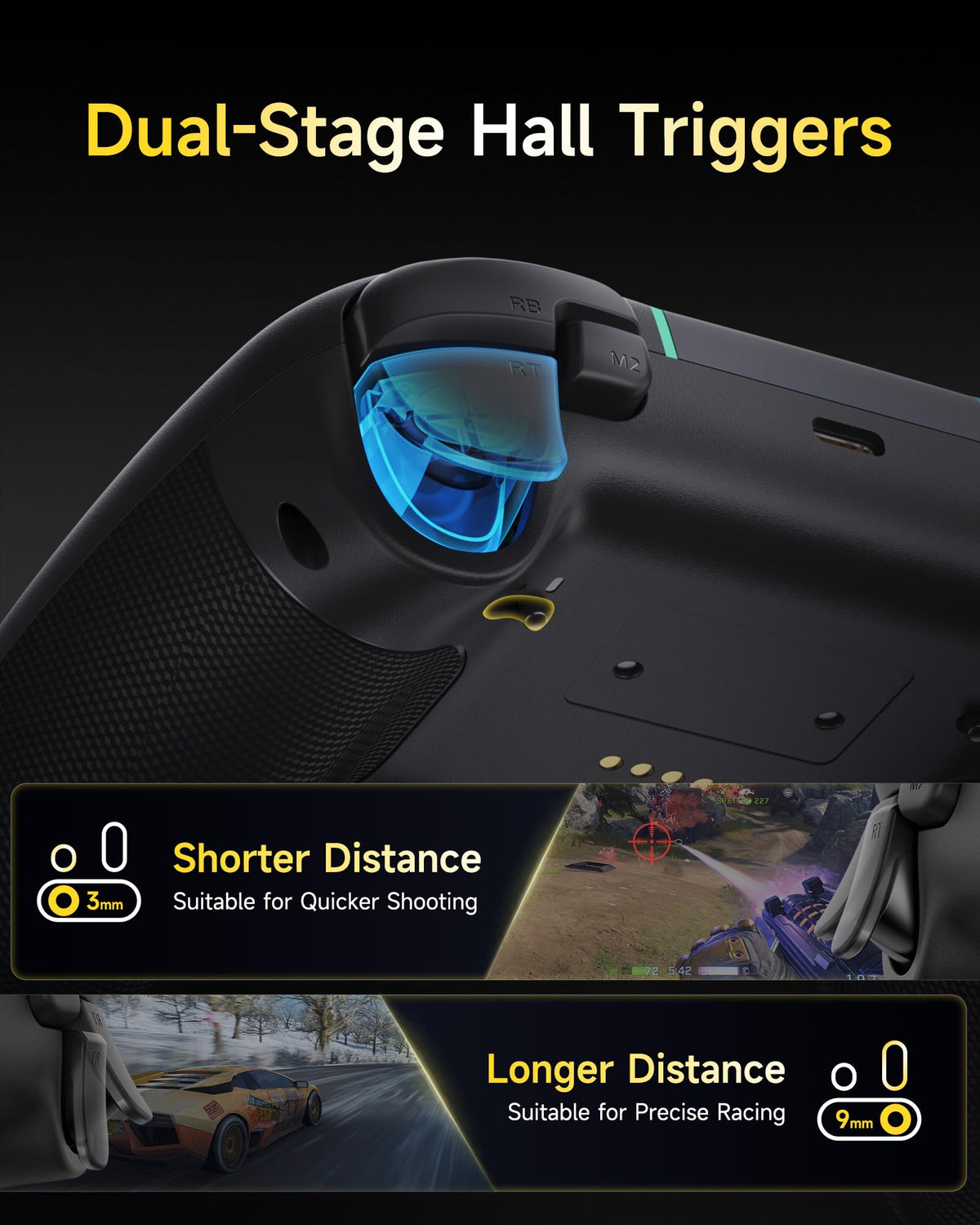 EasySMX X05Pro Wireless PC Gaming Controller with Smart Charging Dock – Full Quiet Buttons, Dual-Stage Linear Triggers, 8-Way D-Pad, Programmable Buttons, Hall Effect Joysticks, 1000mAh Long Battery Life, 1000Hz Polling Rate, Compatible with PC/Switch/And - Flex Gamingproduct_type