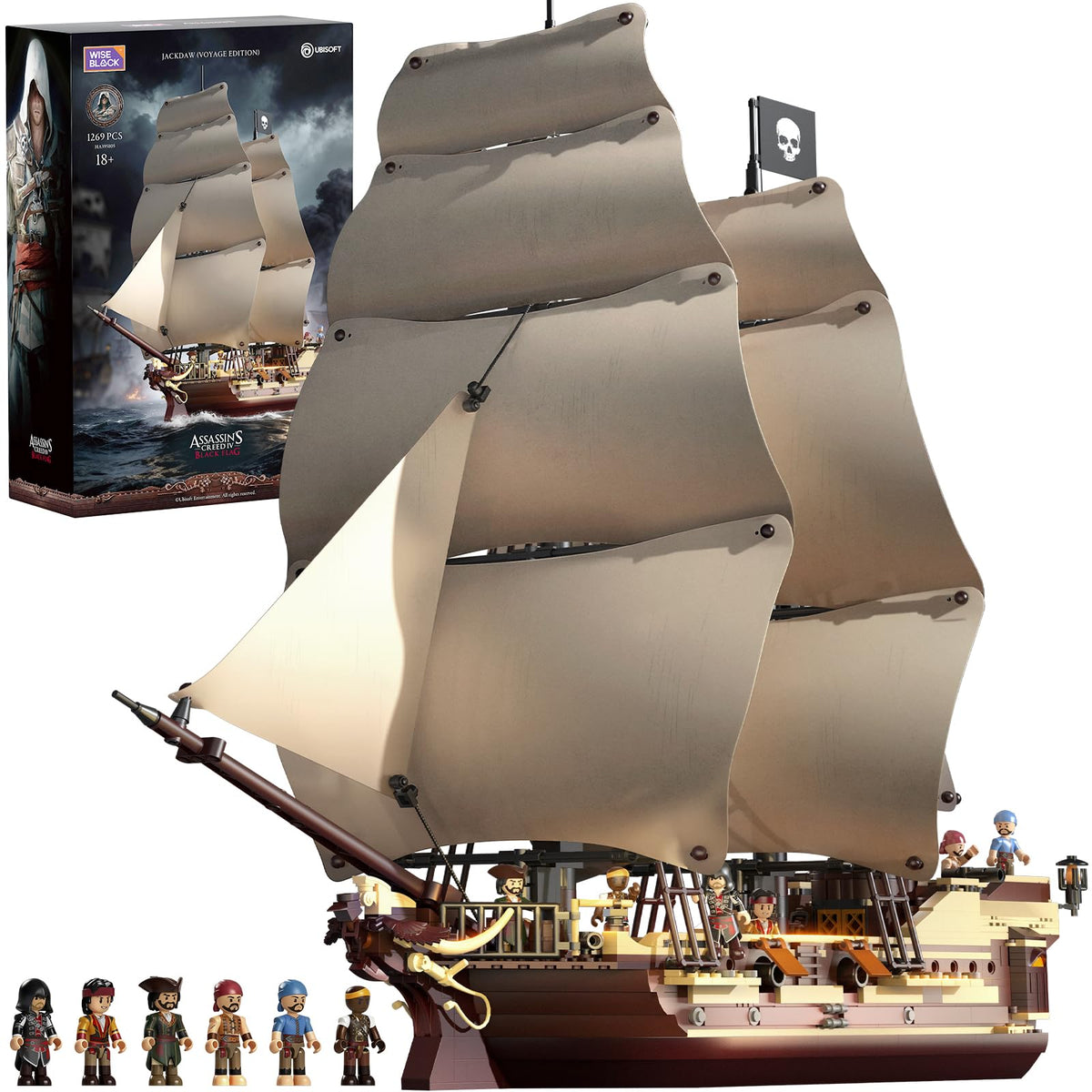 Wise Block Assassin's Creed Black Flag – Jackdaw Pirate Ship Building Set – 2 Sizes