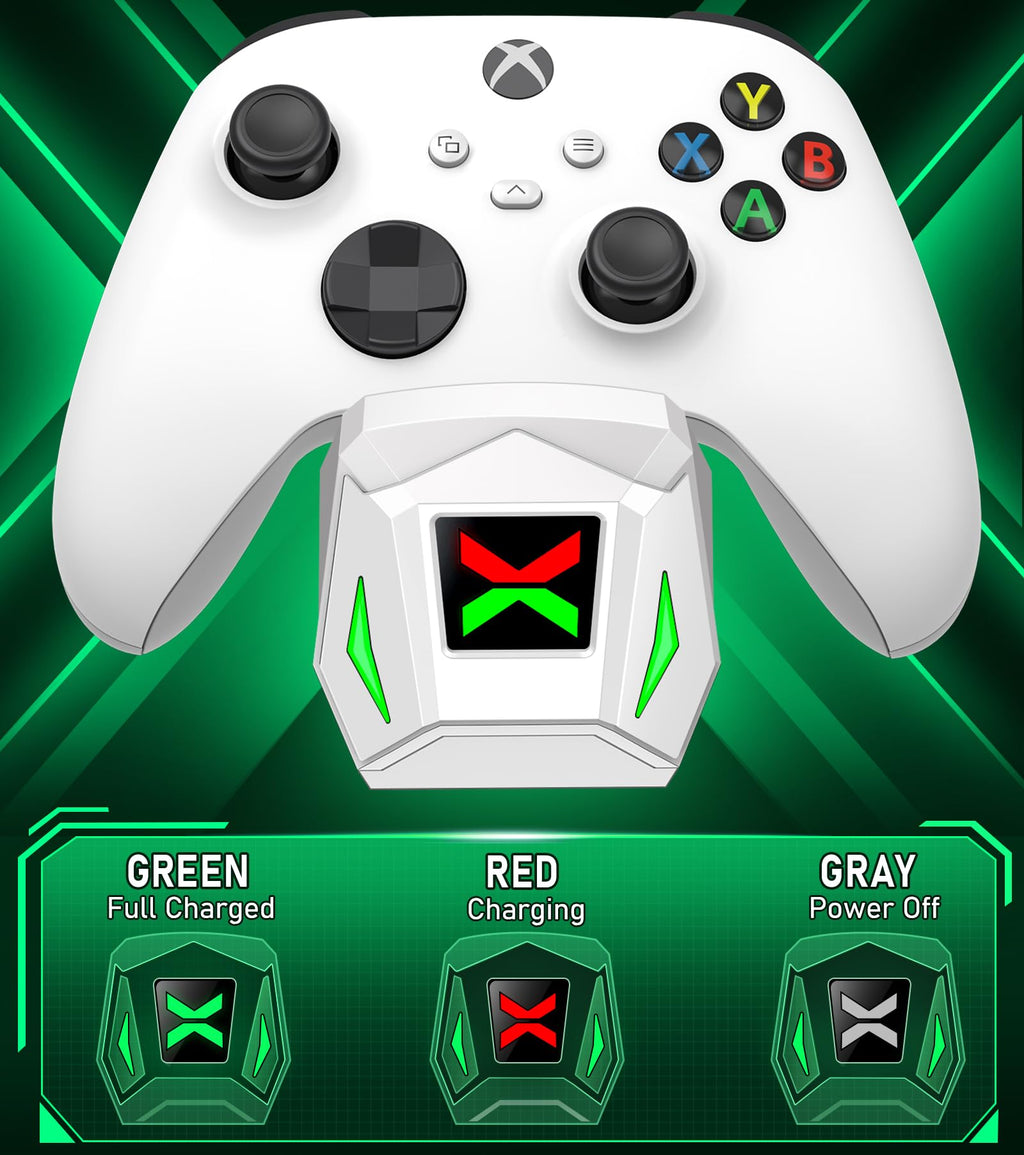NinABXY Xbox Controller Charging Dock – 2 Colors & 2 Battery Packs