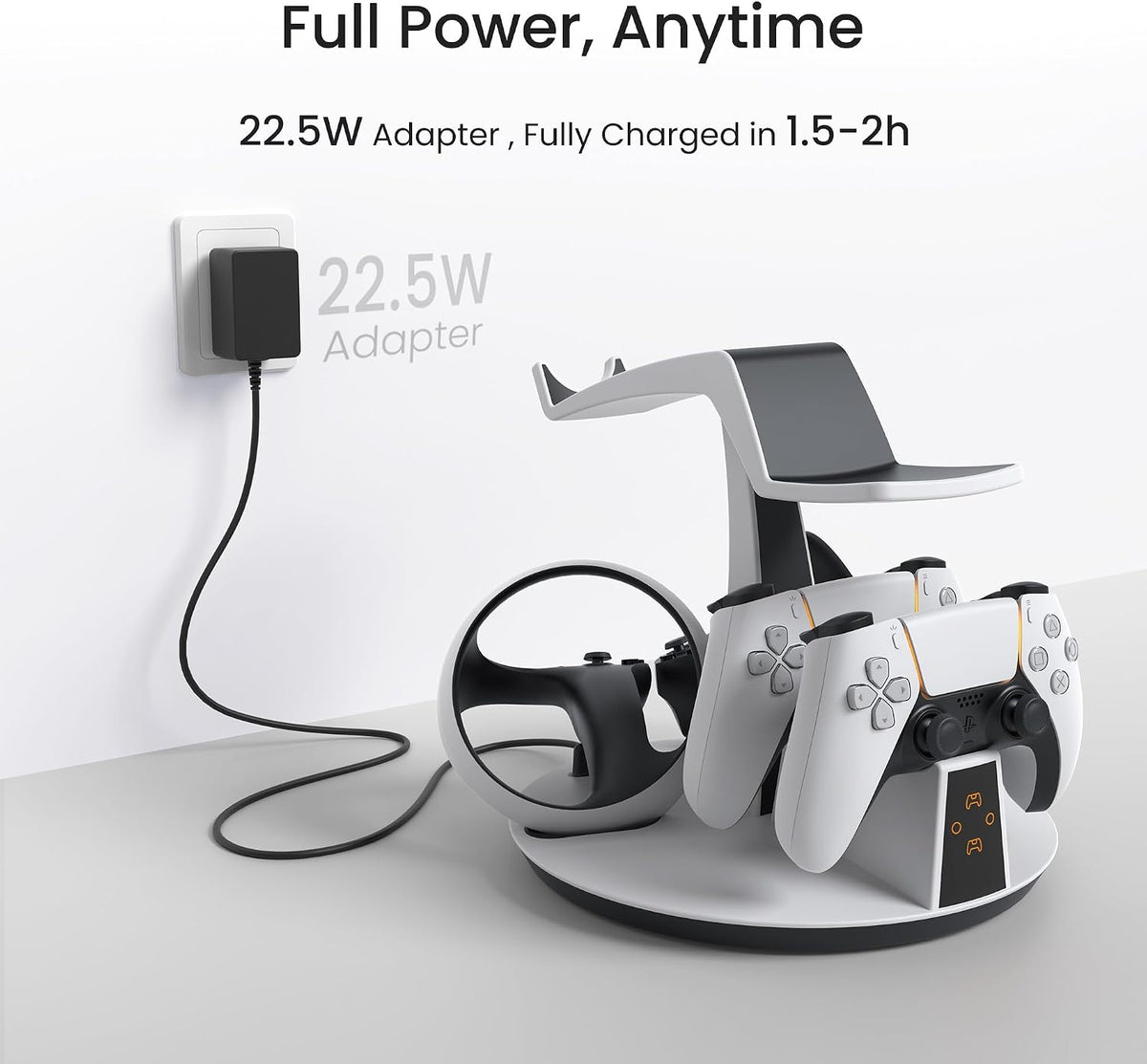 KIWI design D2 3-in-1 Controller Charging Station for PSVR2 and PS5 with VR Display Stand and LED-Charging Indicator - Flex Gamingproduct_type