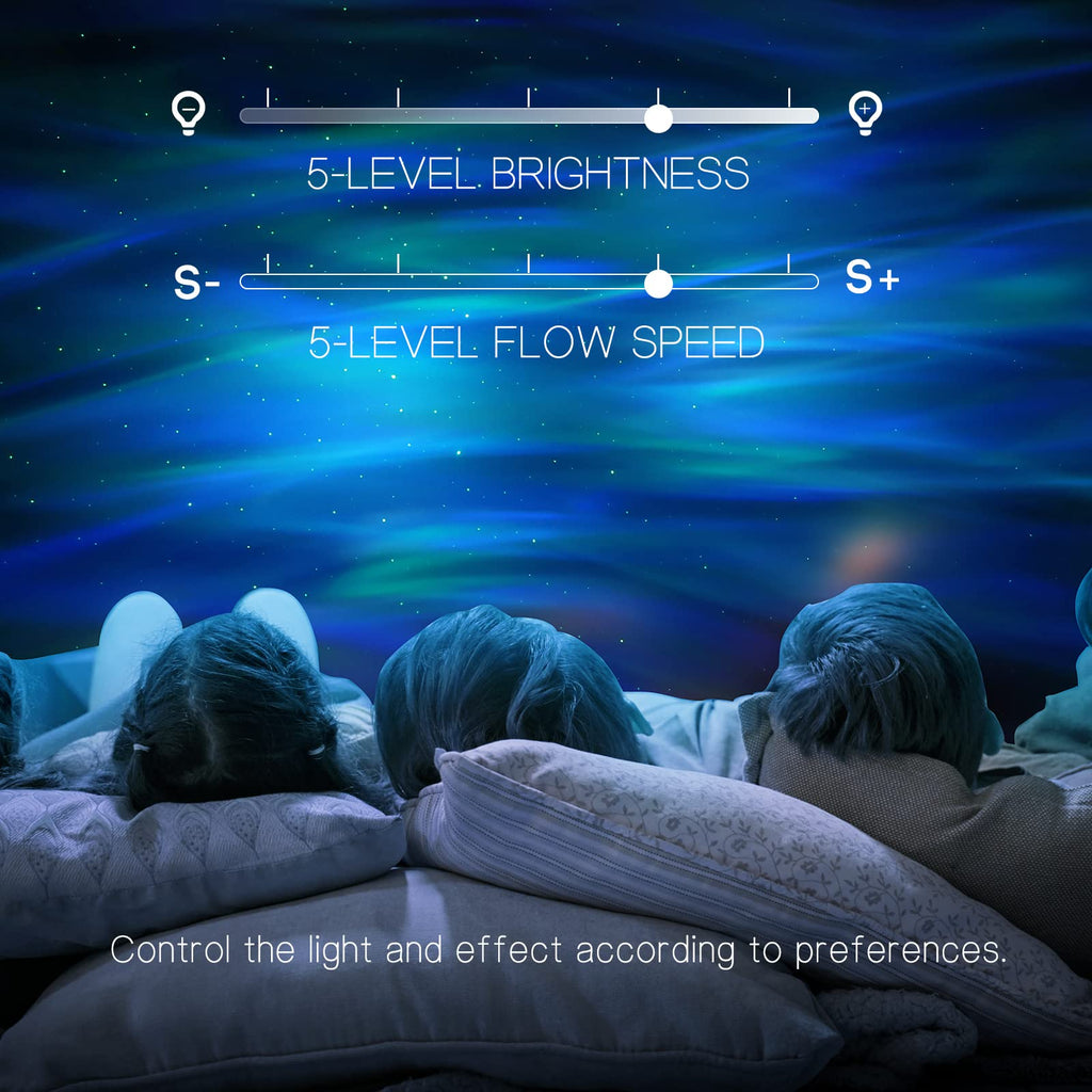 Northern Galaxy Light Aurora Projector with 33 Light Effects, Night Lights LED Star Projector for Bedroom Nebula Lamp, Remote Control, White Noises, Bluetooth Speaker for Parties Black - Flex Gamingproduct_type
