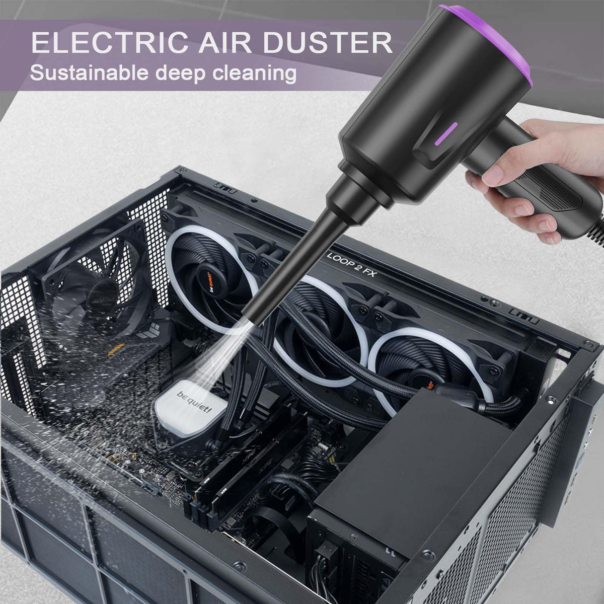 Meudeen Air Duster - Electric Air Blower - 5.74oz High Power Cleaning for Computer - PC - 2 Gear Compressed Air - Flex Gamingproduct_type