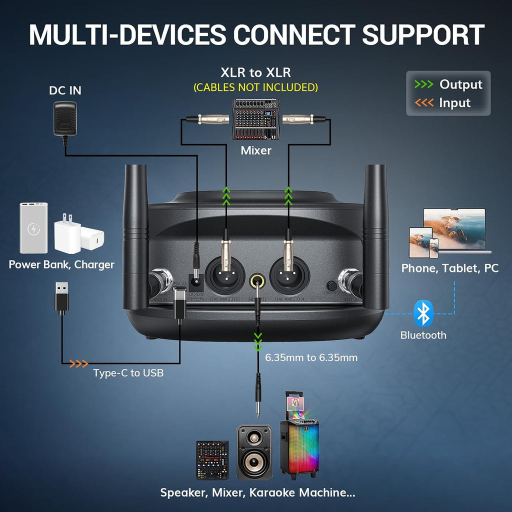 TONOR TW-790 Dual Wireless Karaoke Microphone System