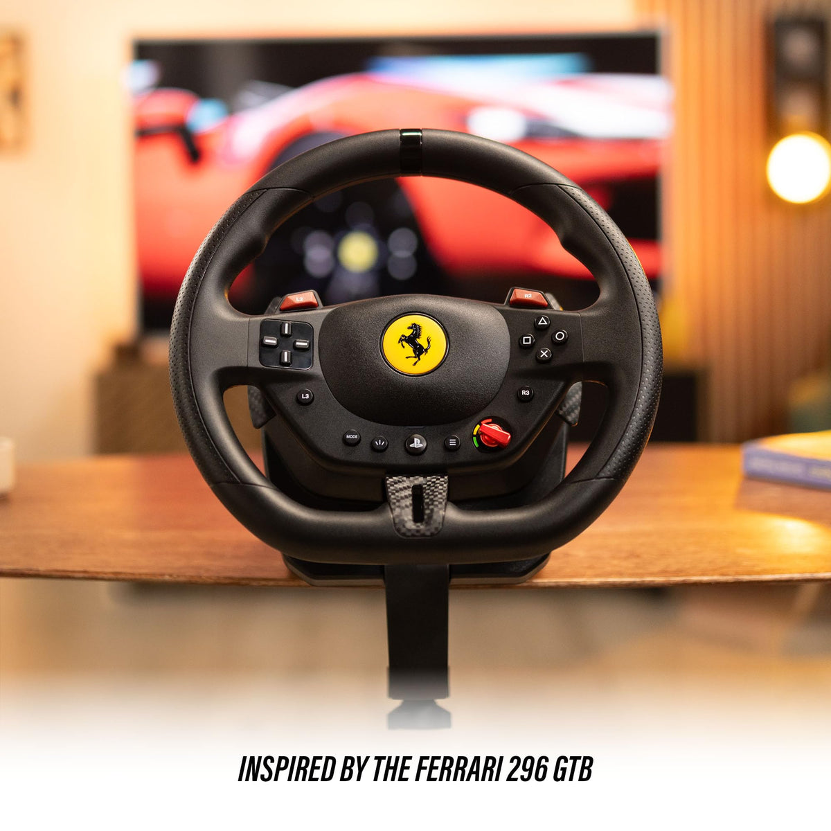 Thrustmaster T98 P Ferrari Licensed Racing Wheel & Pedal Set - PS5 & PC | 240-degree rotation, bungee-cord resistance, paddle shifters, 3 driving modes, Hall-Effect sensors, tool-free desk clamp - Flex Gamingproduct_type