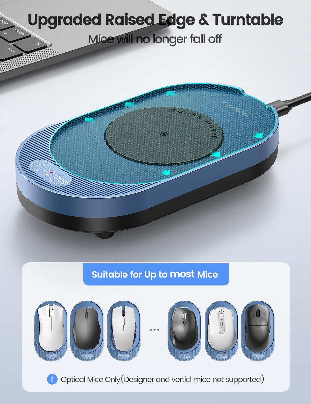 Vaydeer Undetectable Mouse Mover, M4 Mouse Jiggler Device with ON/Off Switch, Driver-Free Shaker Wiggler Mouse Movement Simulation for Computer Awakening, Gift Ideal for Men/Women - Flex Gamingproduct_type