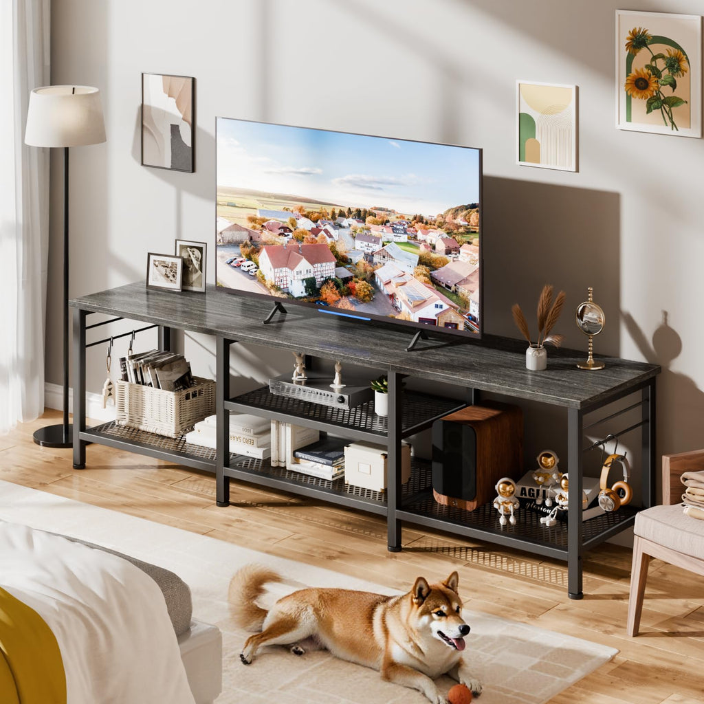 Furologee Open-Shelf TV Stand – 5 Size & Color Options