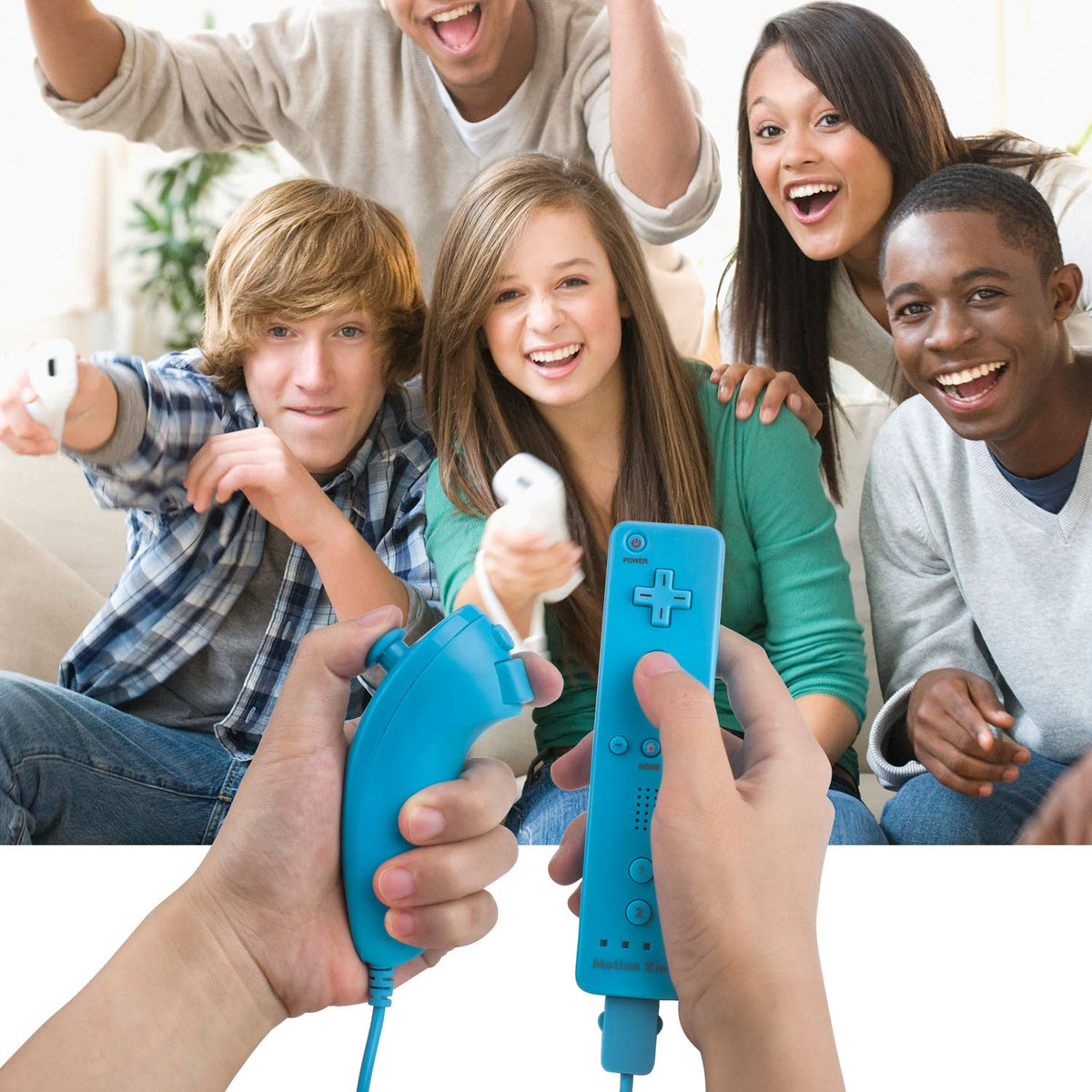 Motion Plus Wii Controllers 2Packs with Nunchucks, Wii Remote Controllers Compatible for wii and Wii U with Built in Motion Plus - Flex Gamingproduct_type