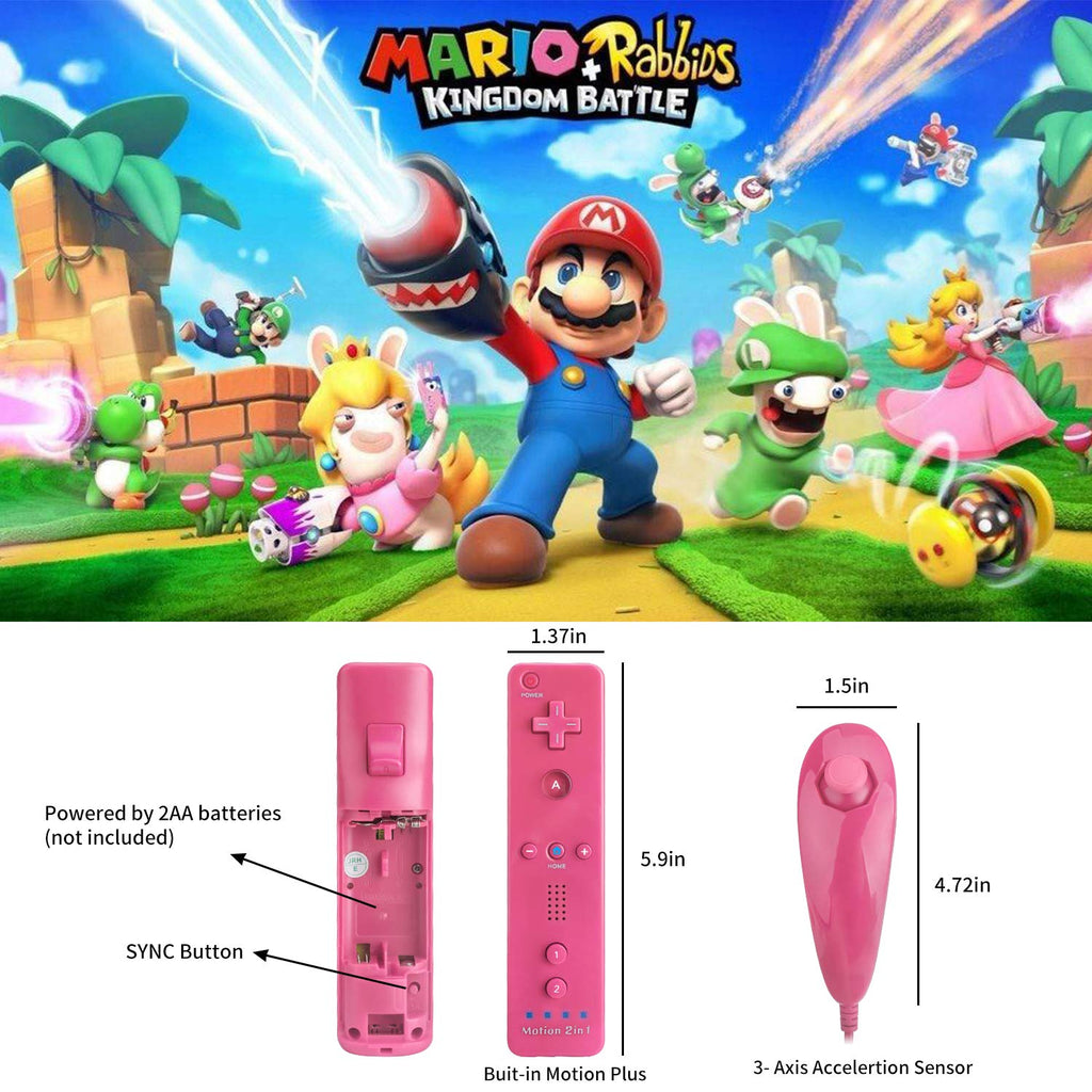 Motion Plus Wii Controllers 2Packs with Nunchucks, Wii Remote Controllers Compatible for wii and Wii U with Built in Motion Plus - Flex Gamingproduct_type