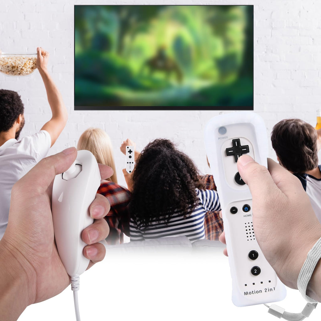Motion Plus Wii Controllers 2Packs with Nunchucks, Wii Remote Controllers Compatible for wii and Wii U with Built in Motion Plus - Flex Gamingproduct_type