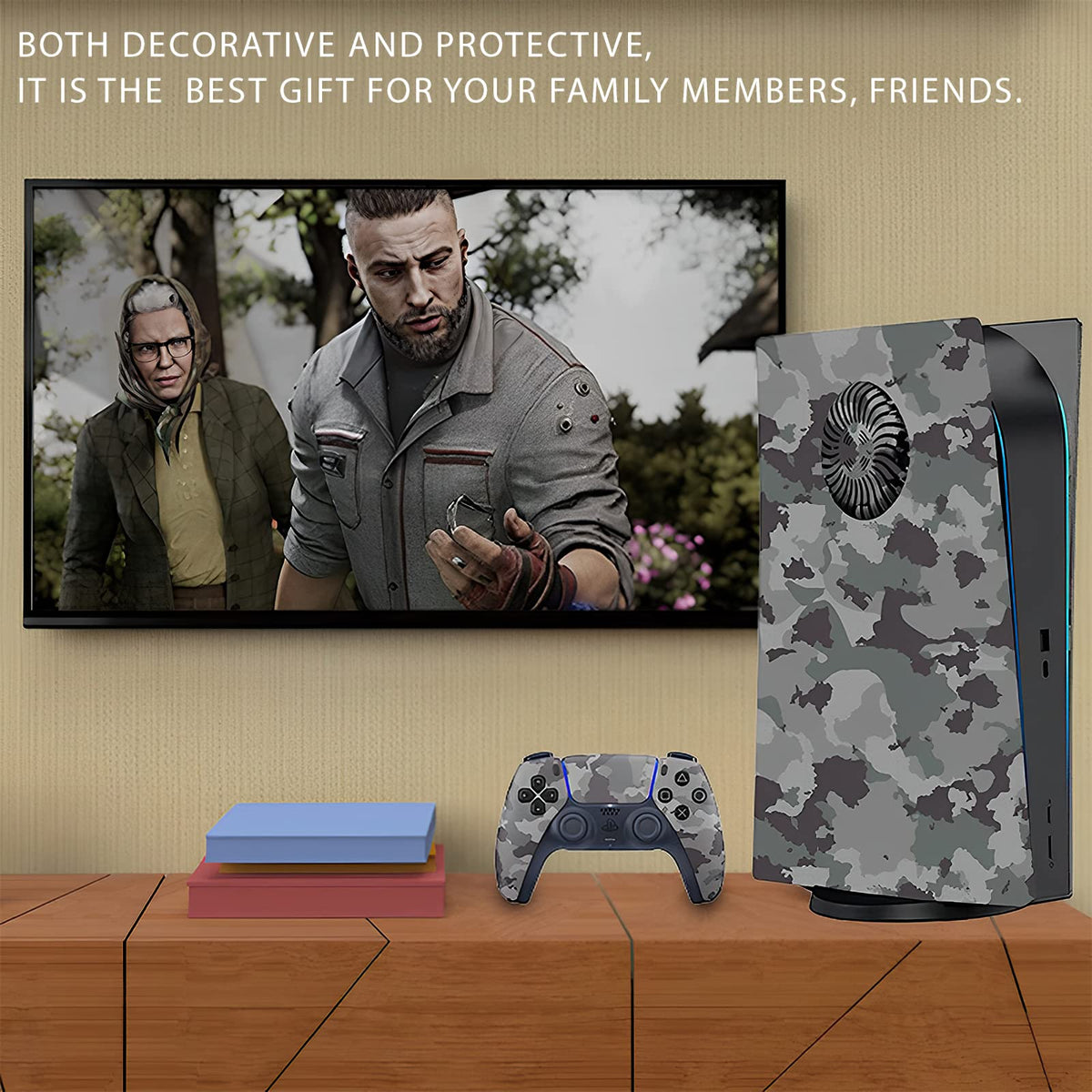 Digital Edition Faceplate Cover Shell with Cooling Vents for PS5 Console Face Plate, Accessories Compatible with PlayStation 5 Protective Replacement Panels (Gray Camouflage) - Flex Gamingproduct_type