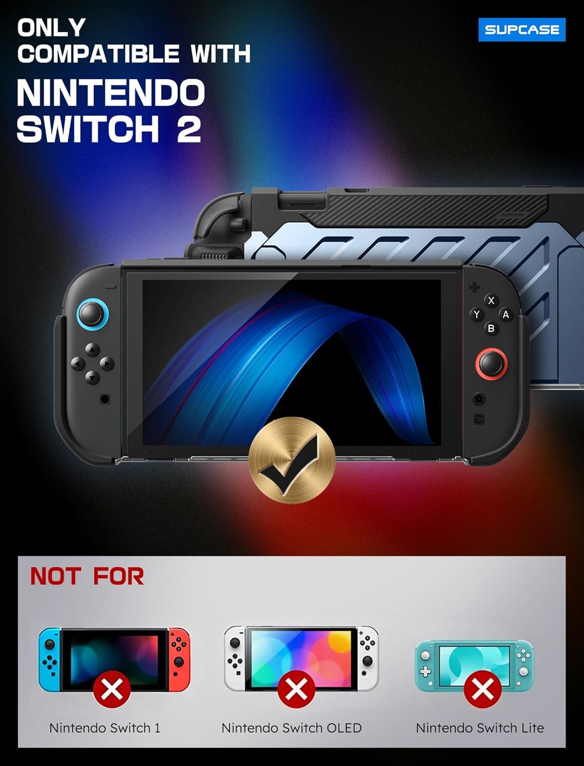SUPCASE Unicorn Beetle Pro Case for Nintendo Switch 2 2025, [Military-Grade Protection] [Joy Con Remove Friendly] Dockable Integrated Cover Accessories Compatible with Switch 2, Black - Flex Gamingproduct_type