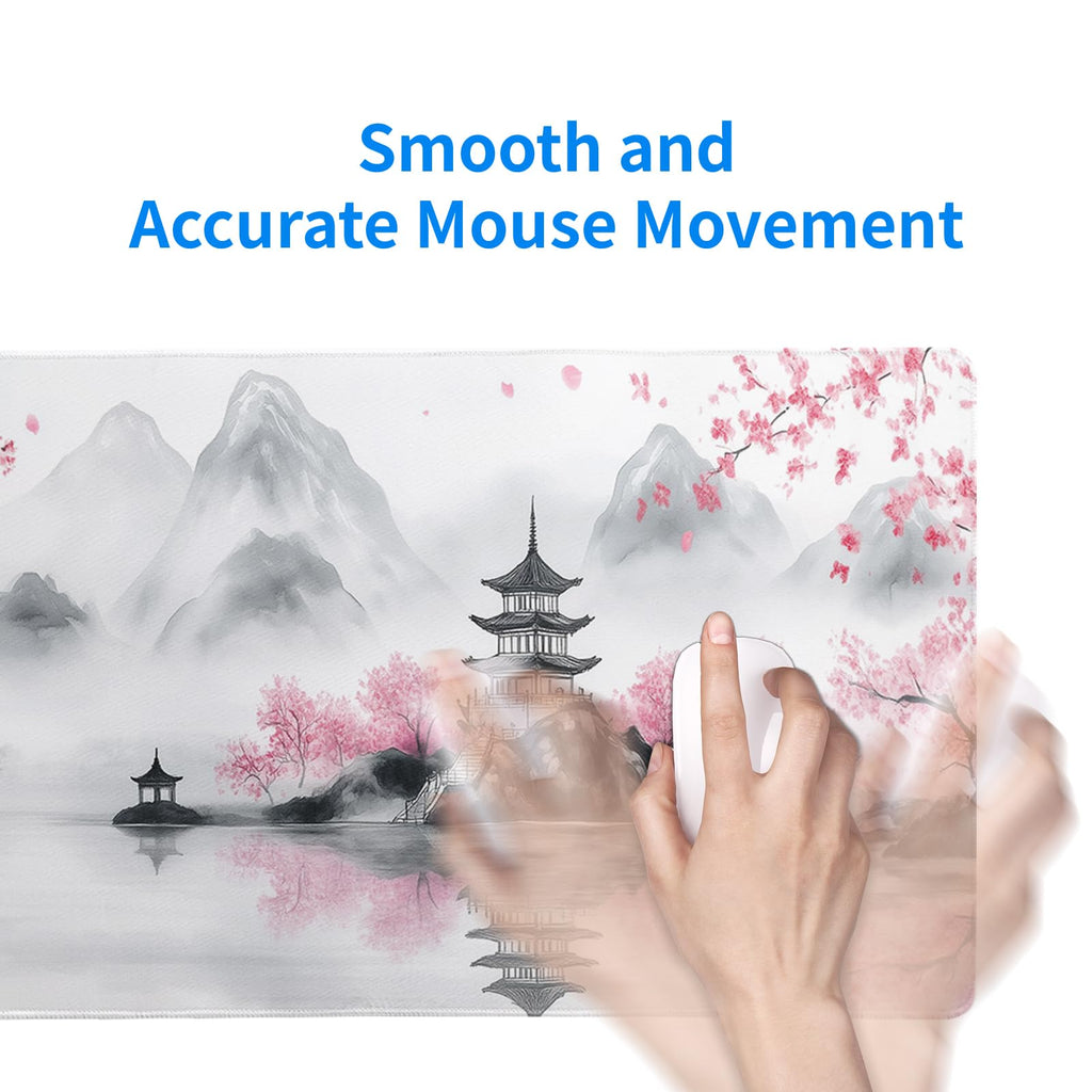 White Ukiyo-e Style Sports Car Large Gaming Mouse Pad Desktop Mat 31.5x11.8 Inch - Non-Slip Rubber Base - for Gamers - Perfect for Gamers & PC Enthusiasts - Flex Gamingproduct_type