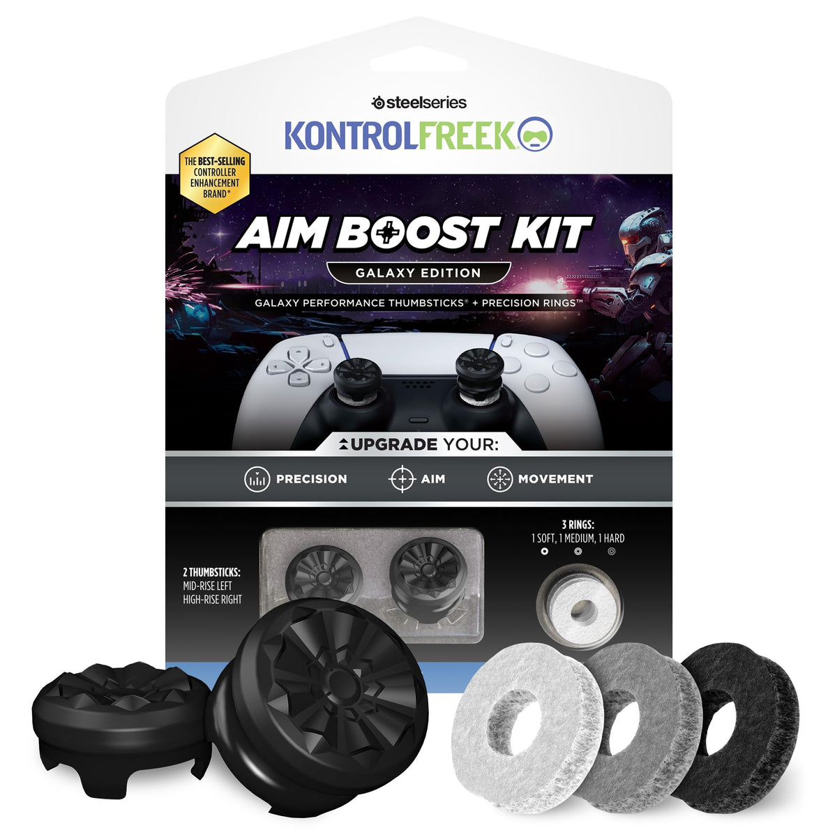 KontrolFreek Aim Boost Kit for Xbox One and Xbox Series X Controller | Includes Performance Thumbsticks and Precision Rings | Black Galaxy Edition - Flex Gamingproduct_type