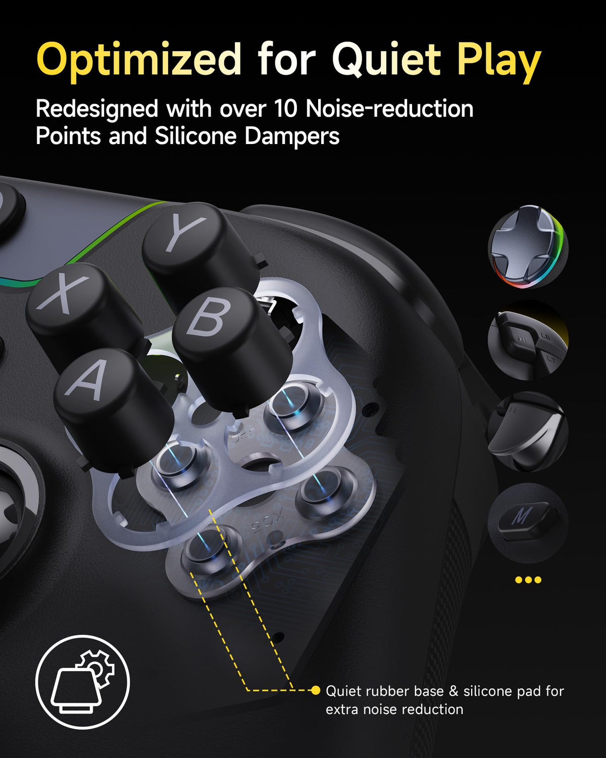EasySMX X05Pro Wireless PC Gaming Controller with Smart Charging Dock – Full Quiet Buttons, Dual-Stage Linear Triggers, 8-Way D-Pad, Programmable Buttons, Hall Effect Joysticks, 1000mAh Long Battery Life, 1000Hz Polling Rate, Compatible with PC/Switch/And - Flex Gamingproduct_type