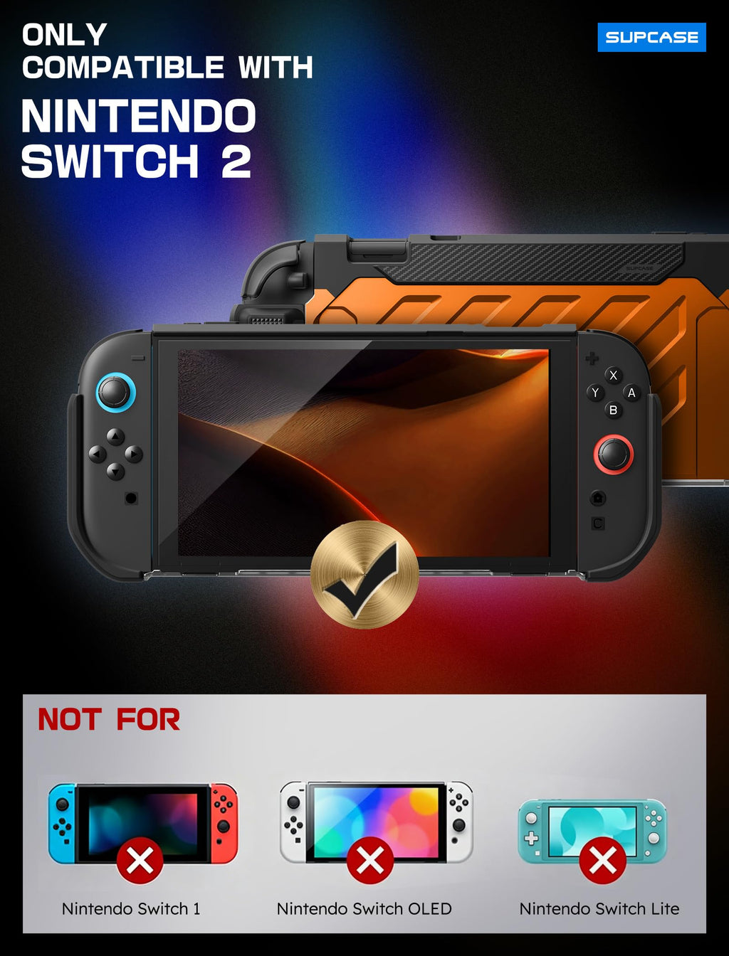 SUPCASE Unicorn Beetle Pro Case for Nintendo Switch 2 2025, [Military-Grade Protection] [Joy Con Remove Friendly] Dockable Integrated Cover Accessories Compatible with Switch 2, Black - Flex Gamingproduct_type