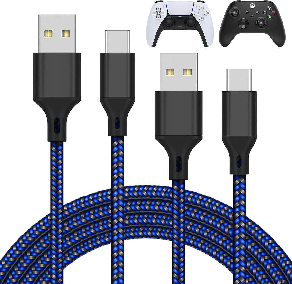 MENEEA 10-Foot USB-C Controller Charging Cables – 3 Colors