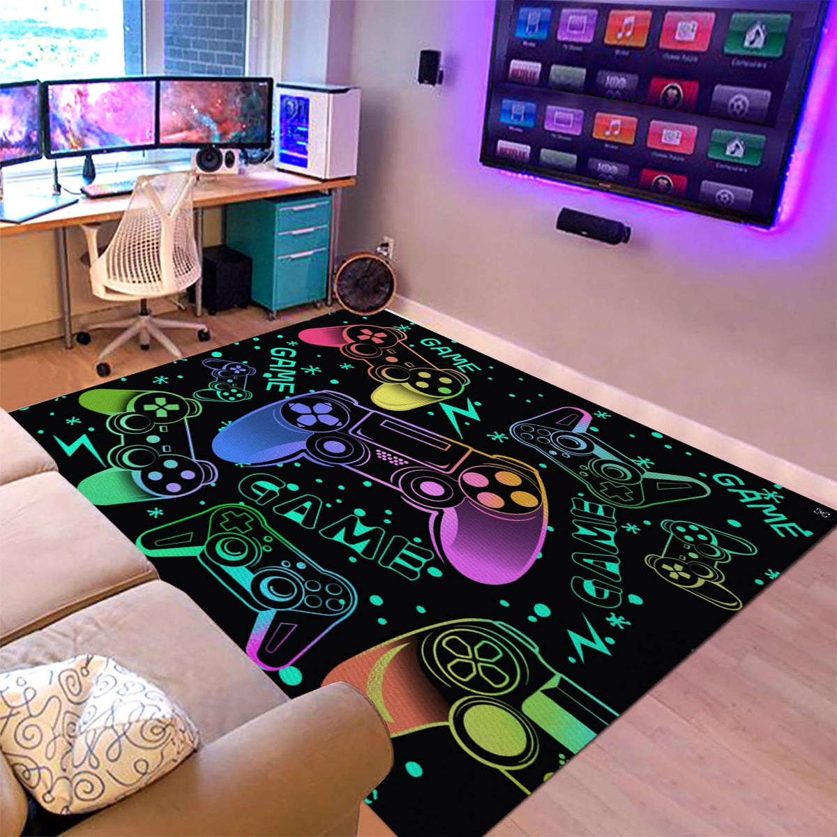 Sunnycitron Gaming Area Rug 39x59 in – 7 Colors