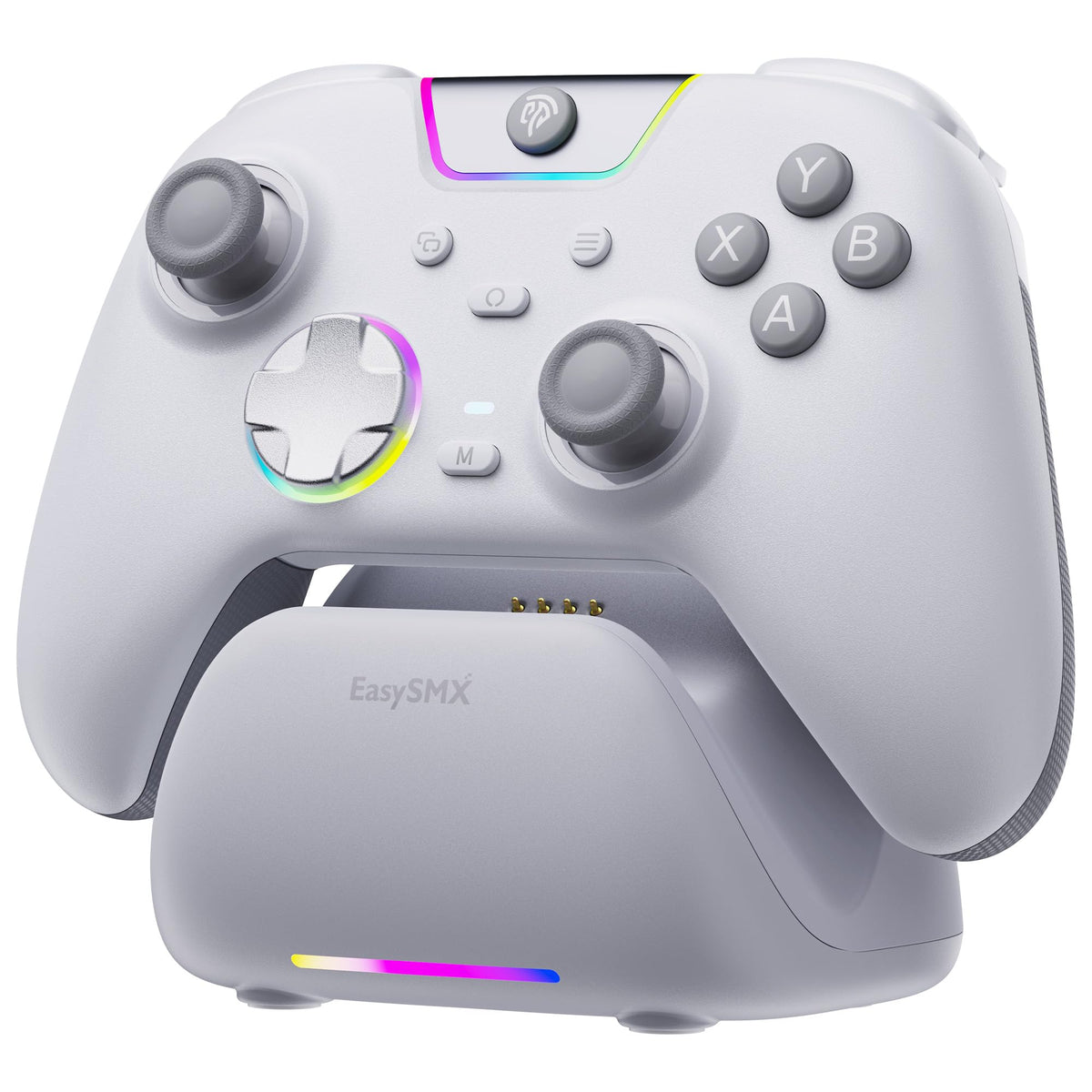 EasySMX X05Pro Wireless PC Gaming Controller with Smart Charging Dock – Full Quiet Buttons, Dual-Stage Linear Triggers, 8-Way D-Pad, Programmable Buttons, Hall Effect Joysticks, 1000mAh Long Battery Life, 1000Hz Polling Rate, Compatible with PC/Switch/And - Flex Gamingproduct_type