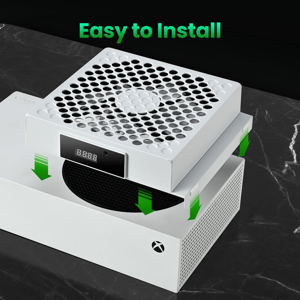 DEPGI Cooling Fan for Xbox Series x, Featuring Automatic Fan Speed Adjustment Based on Temperature, LED Display Screen, Low Noise, Easy Installation, 3 speeds, with RGB LED - Flex Gamingproduct_type