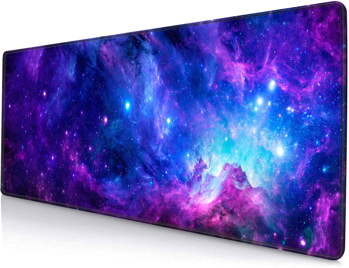 Gaming Mouse Pad, Large Non-Slip Rubber Base Mousepad, Keyboard Mouse Mat, Desk Pad with Stitched Edges, 31.5x11.8inch, Dazzling Galaxy - Flex Gamingproduct_type