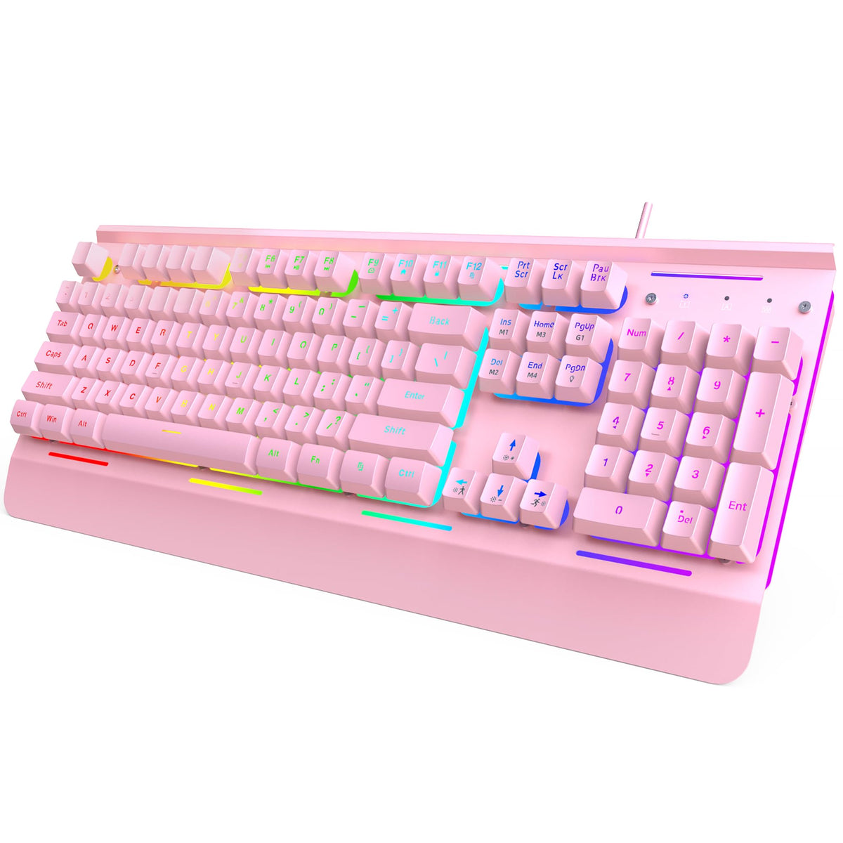 TECKNET Wired Gaming Keyboard, USB Wired Computer Keyboard, 15-Zone RGB Illumination, IP32 Water Resistance, 25 Anti-ghosting Keys, All-Metal Panel (Whisper Quiet Design) - Flex Gamingproduct_type