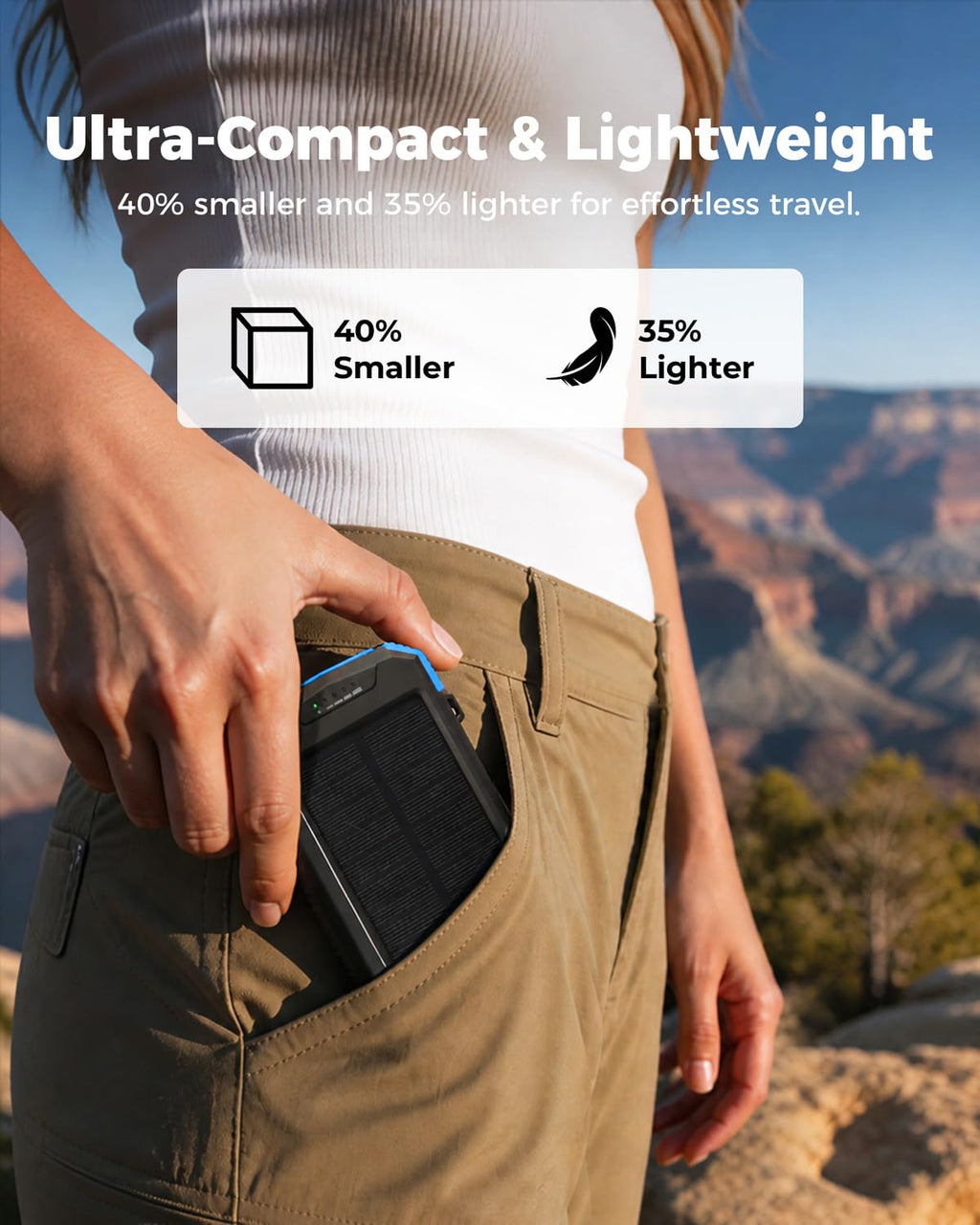 BLAVOR 10,000mAh Solar Power Bank – 5 Colors