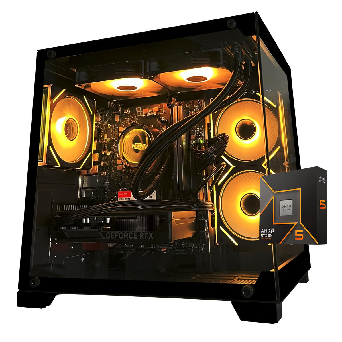 SKYESEV Gaming Desktop Computer PC,AMD Ryzen 5 5600,RTX3050 6GB,32GB DDR4 | 1TB M.2 NVMe PCle,ARGB Fan,WiFi,Game Design Office Console,Sea View Room, Tower - Flex Gamingproduct_type
