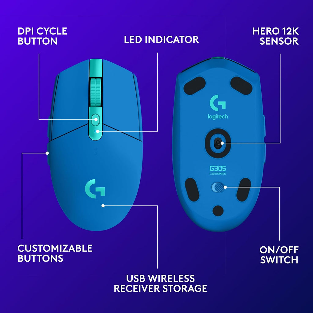 Logitech G305 LIGHTSPEED Wireless Gaming Mouse – 5 Colors