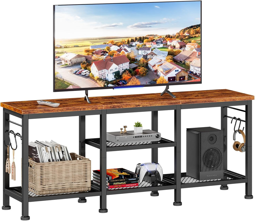 Furologee Open-Shelf TV Stand – 5 Size & Color Options