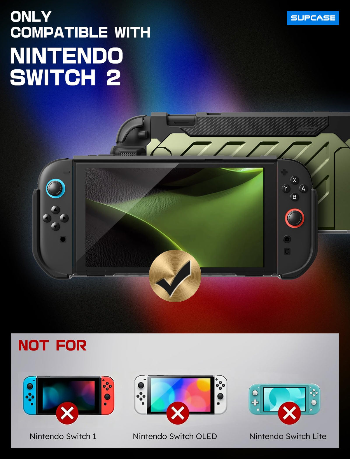 SUPCASE Unicorn Beetle Pro Case for Nintendo Switch 2 2025, [Military-Grade Protection] [Joy Con Remove Friendly] Dockable Integrated Cover Accessories Compatible with Switch 2, Black - Flex Gamingproduct_type