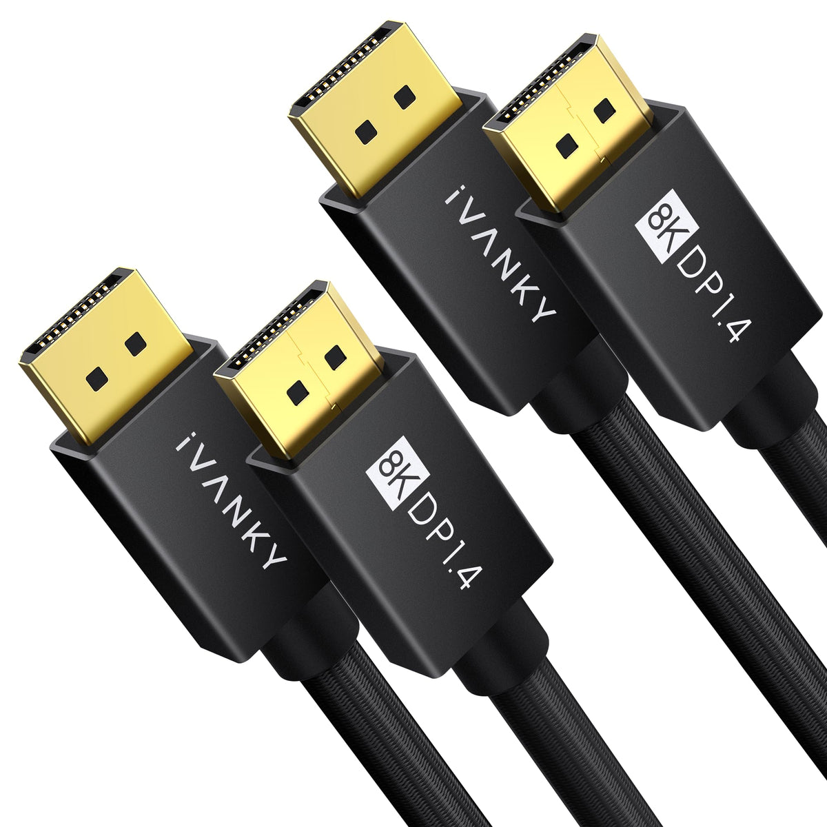 IVANKY 8K DisplayPort Cable 1.4, VESA Certified DP Cable 6.6ft (8K@60Hz, 4K@240Hz, 2K@240Hz)HBR3 Support 32.4Gbps, HDR, HDCP 2.2, FreeSync G-Sync, Braided Display Port for Gaming Monitor, Graphics, PC - Flex Gamingproduct_type