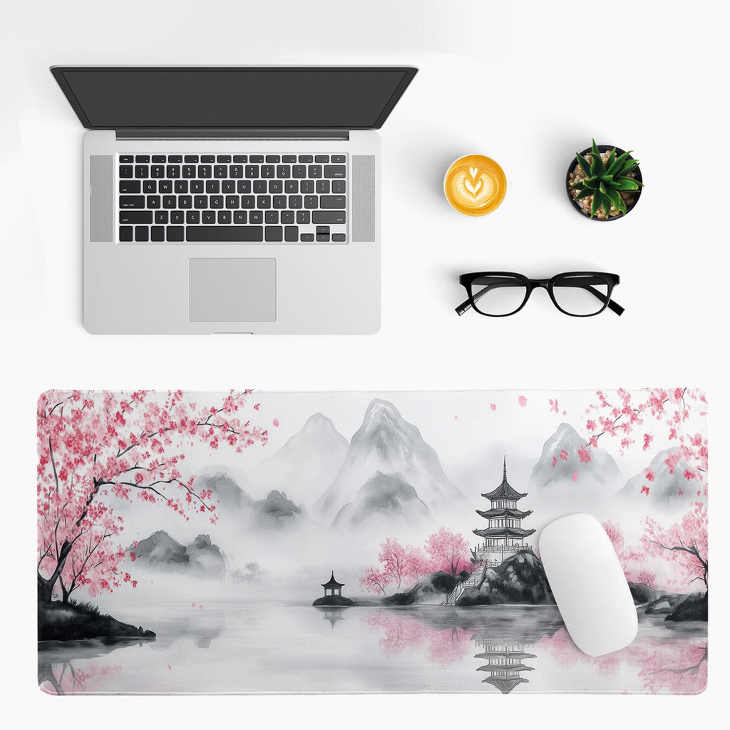White Ukiyo-e Style Sports Car Large Gaming Mouse Pad Desktop Mat 31.5x11.8 Inch - Non-Slip Rubber Base - for Gamers - Perfect for Gamers & PC Enthusiasts - Flex Gamingproduct_type