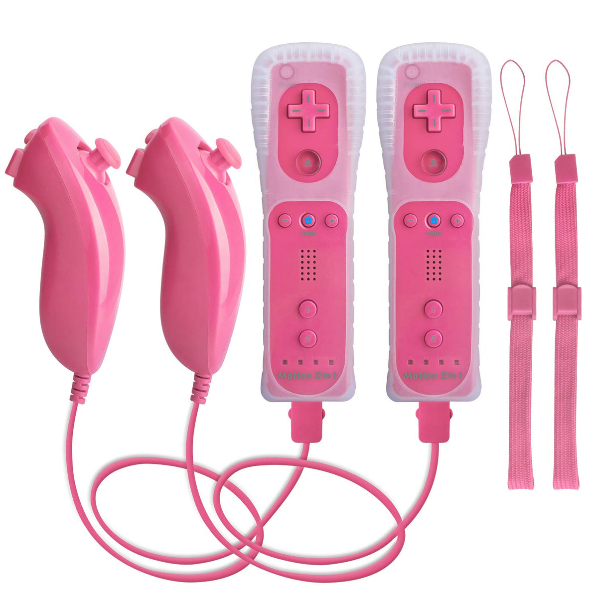 Motion Plus Wii Controllers 2Packs with Nunchucks, Wii Remote Controllers Compatible for wii and Wii U with Built in Motion Plus - Flex Gamingproduct_type
