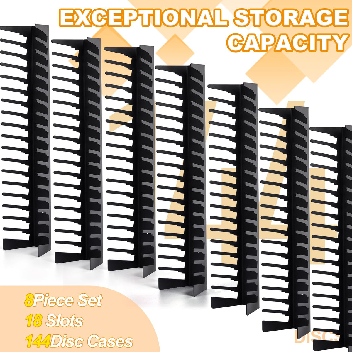 4 Pack Video Game Case Storage Wall Mount - Holds Up to 72 Disc Boxes,Metal Wall Mounted Game Case Holder for PS,DVD,Xbox Game Organizer - Flex Gamingproduct_type
