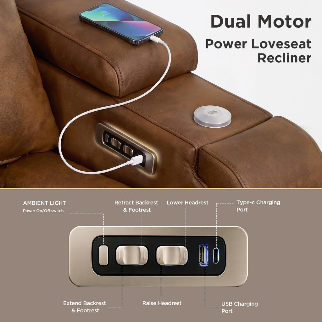 URRED Power Recliner Sofa for Home Theater – 3 Sizes & 4 Colors