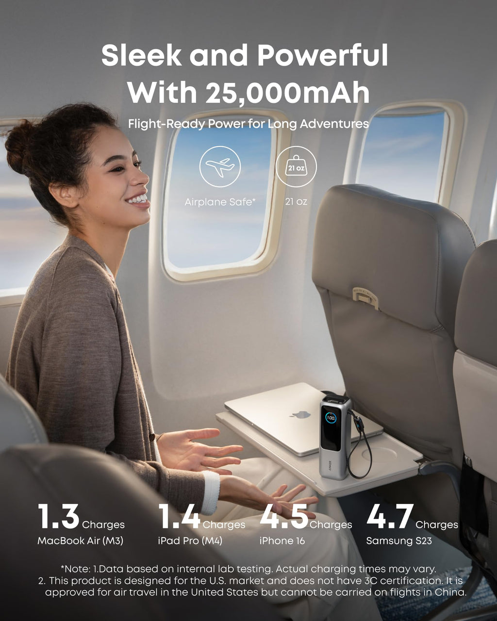 Anker 25K Power Bank with Built-In Cables – 2 Colors