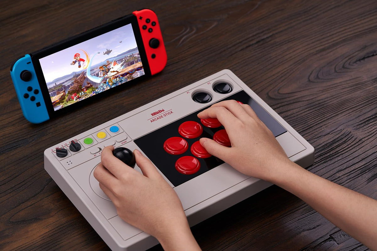 8Bitdo Arcade Stick for Switch & Windows, Arcade Fight Stick Support Wireless Bluetooth, 2.4G Receiver and Wired Connection - Flex Gamingproduct_type