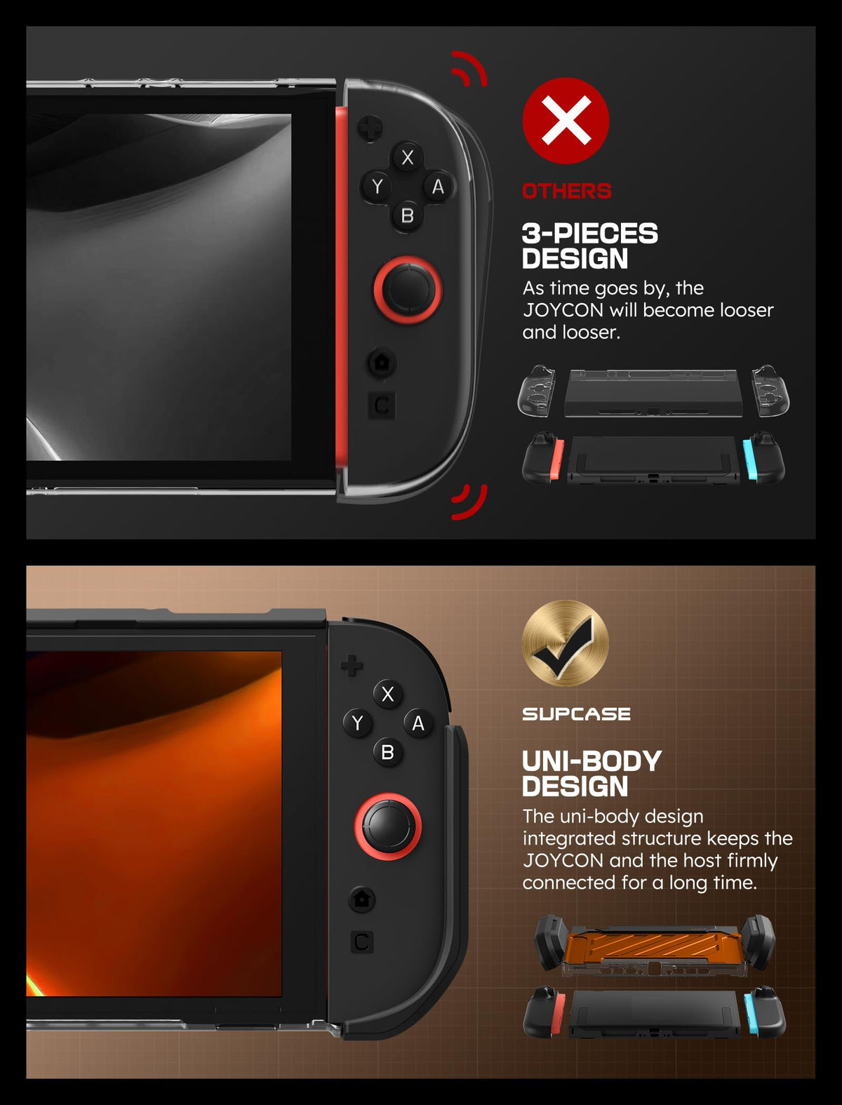 SUPCASE Unicorn Beetle Pro Case for Nintendo Switch 2 2025, [Military-Grade Protection] [Joy Con Remove Friendly] Dockable Integrated Cover Accessories Compatible with Switch 2, Black - Flex Gamingproduct_type