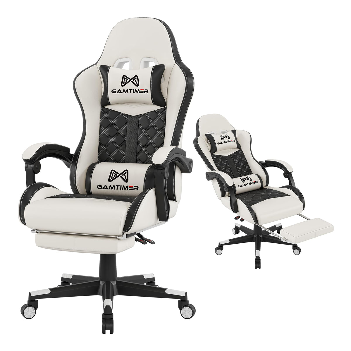 Gamtimer Gaming Chair, 400 LB Weight Capacity,with Pocket Spring Cushion | Ergonomic Backrest Office Chair,Leather, with Headrest and Lumbar Support, Footrest, Suitable for Adults(Blue) - Flex Gamingproduct_type