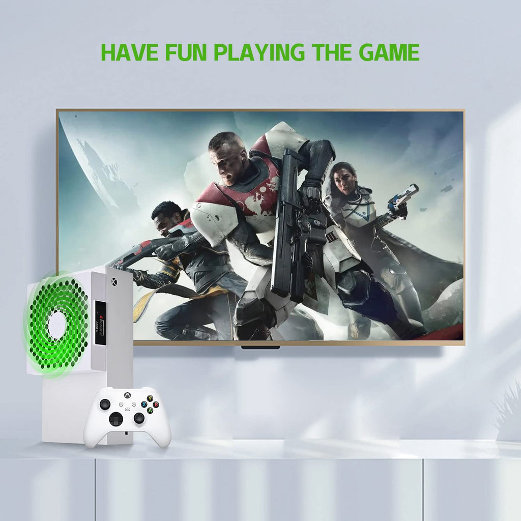 G-STORY Cooling Fan for Xbox Series S with Automatic Fan Speed Adjustable by Temperature, LED Display, High Performance Cooling, Low Noise, 3 Speed 1500/1750/2000RPM (140MM) with RGB LED (White) - Flex Gamingproduct_type