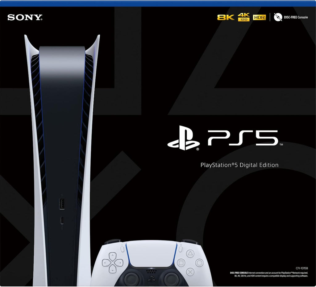 PlayStation 5 Digital Edition Console – White, 825GB SSD
