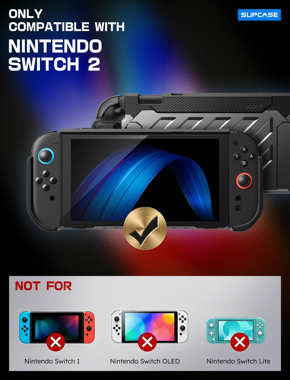 SUPCASE Unicorn Beetle Pro Case for Nintendo Switch 2 2025, [Military-Grade Protection] [Joy Con Remove Friendly] Dockable Integrated Cover Accessories Compatible with Switch 2, Black - Flex Gamingproduct_type