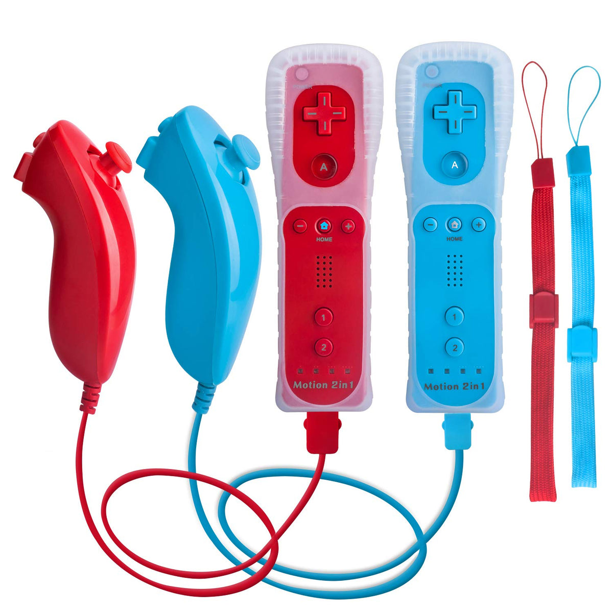 Motion Plus Wii Controllers 2Packs with Nunchucks, Wii Remote Controllers Compatible for wii and Wii U with Built in Motion Plus - Flex Gamingproduct_type