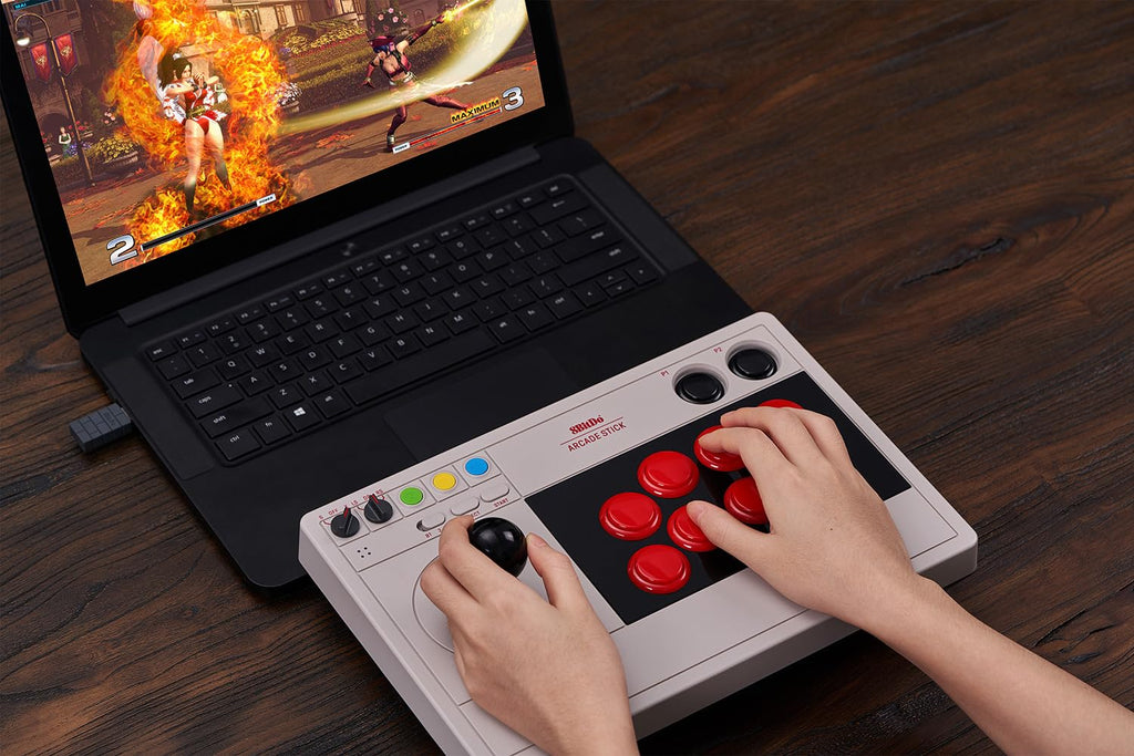 8Bitdo Arcade Stick for Switch & Windows, Arcade Fight Stick Support Wireless Bluetooth, 2.4G Receiver and Wired Connection - Flex Gamingproduct_type